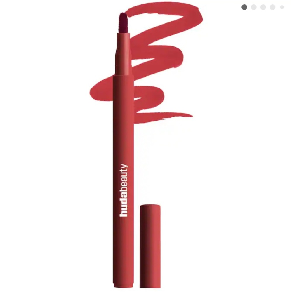 Huda Beauty cherry red lip coutour stain
